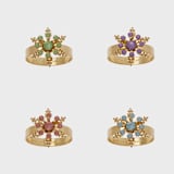 "Classic snowflake skinny napkin rings, pastel, set of four" - Napkin Rings in multicolor by Joanna Buchanan