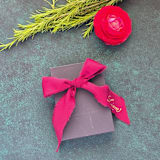 "Personalized Hand-Written and Hand-Foiled Fringed Wine Red Chiffon Ribbon- Set of 10" - Napkin Rings in red by Inkspiringletters