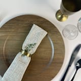 "Brass Color Crescent Napkin Rings, Set of 4" - Napkin Rings in green by Corduroy Effect