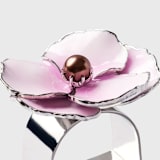 "Enamel flower napkin rings, pink, set of four" - Napkin Rings in pink by Joanna Buchanan