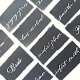 "Custom Calligraphy Place Cards- Black Hand-torn Paper- Set of 10" - Place and Escort Cards in black by Inkspiringletters