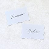 "Wavy White Place Cards-Personalized Set of 10" - Place and Escort Cards in white by Inkspiringletters