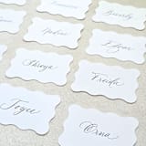 "Wavy White Place Cards-Personalized Set of 10" - Place and Escort Cards in white by Inkspiringletters