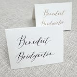 "Custom calligraphy place cards | White tent place cards | Modern calligraphy" - Place and Escort Cards in multicolorassorted-colors by Maria Ferrer G.