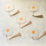 "Watercolor Daisy Place Card with Tassel- Personalized- Set of 10" - Place and Escort Cards in yellow by Inkspiringletters