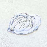 "Watercolor Oyster with White Pearl Place Card- Personalized with Calligraphy- Set of 10" - Place and Escort Cards in white by Inkspiringletters
