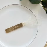 "Luxury Wedding Place Cards | Acrylic Place Cards with Ribbon | Set of 20" - Place and Escort Cards in gold by Self Stationery