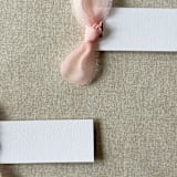 "Slim Place Cards With Blush Pink Bow | Set Of 10 | Custom Text" - Place and Escort Cards in pink by Cotton and Bow