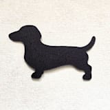 "Black Dachshund Die-Cut Place Card- Customizable- Set of 10" - Place and Escort Cards in black by Inkspiringletters