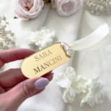 "Acrylic Place Cards with Ribbon | Luxury Wedding Place Cards | Set of 20" - Place and Escort Cards in gold by Self Stationery