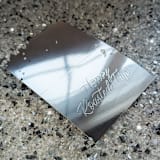 "Hand Debossed Place Card, Buffet Card | Silver Chrome Tent Style with Full Name, 2-4 words" - Place and Escort Cards in silver by Sam Dubeau