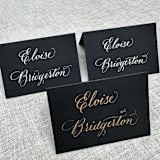 "Custom calligraphy place cards | Black tent place cards | Copperplate calligraphy" - Place and Escort Cards in multicolorassorted-colors by Maria Ferrer G.