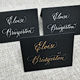 "Custom calligraphy place cards | Black tent place cards | Copperplate calligraphy" - Place and Escort Cards in multicolorassorted-colors by Maria Ferrer G.