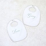 "Watercolor Bib Place Cards-Personalized Set of 10" - Place and Escort Cards in white by Inkspiringletters