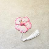 "Watercolor Pink Hibiscus Place Card with Tassel- Personalized- Set of 10" - Place and Escort Cards in pink by Inkspiringletters