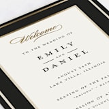 "Emerald Leaves" - Wedding Programs in Midnight by Susan Moyal - Detail