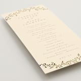 "Leafy Garland" - Wedding Programs in Sand by Creo Study - Detail