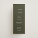 "refined" - Wedding Programs in Deep Olive by Nicole Walsh - Front