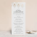 "Deco Fan Border" - Wedding Programs in Classic White by Kelly Schmidt - Front