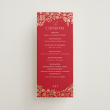 "Garden Vines" - Wedding Programs in Ruby by Yaling Hou Suzuki - Front