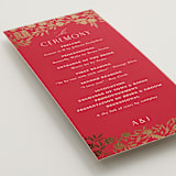 "Garden Vines" - Wedding Programs in Ruby by Yaling Hou Suzuki - Detail