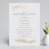 "Simple Sprigs" - Wedding Programs in Golden by Erin Deegan - Front