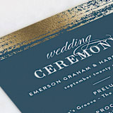"Gold Leaf" - Wedding Programs in Indigo by Kelly Schmidt - Detail