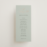 "Gilded Script" - Wedding Programs in Sage by Angela Thompson - Front