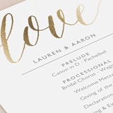 "A Sparkly Love" - Wedding Programs in Gold by Erin Deegan - Detail