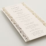 "Floral Border" - Wedding Programs in Champagne by Leah Bisch - Detail