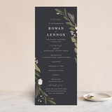 "Greenery Crown" - Wedding Programs in Navy by Susan Moyal - Front