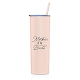 "Mother of the Bride Gift | Matte Blush 20 Ounce Tumbler" - Gifts for Parents in pink by Leslie Berry
