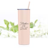 "Mother of the Bride Gift | Matte Blush 20 Ounce Tumbler" - Gifts for Parents in pink by Leslie Berry