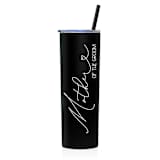 "Mother of the Groom Tumbler | Black | 20 Ounce" - Gifts for Parents in black by Leslie Berry