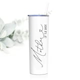 "Mother of the Bride Tumbler | White | 20 Ounce" - Gifts for Parents in white by Leslie Berry