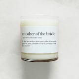 "Mother of the Bride Definition Soy Candle | 10.5oz Candle" - Gifts for Parents in white by Aria Bella Candles