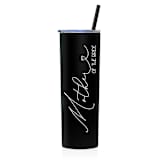 "Mother of the Bride Tumbler | Black | 20 Ounce" - Gifts for Parents in black by Leslie Berry