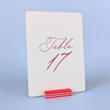 "Striped Rectangle Table Number Holder, Pink and Red, Set of 5" - Place Card Holders in red by Corduroy Effect
