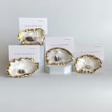 "Gold Leaf Oyster Shell Place Card Holders, Set of 4" - Place Card Holders in white by Anna Sibley