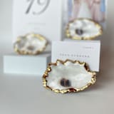 "Gold Leaf Oyster Shell Place Card Holders, Set of 4" - Place Card Holders in white by Anna Sibley