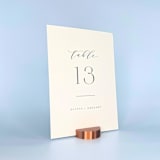 "Copper Color Round Table Number Holder, Set of 5" - Place Card Holders in copper by Corduroy Effect