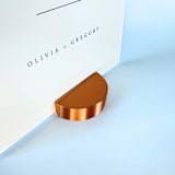 "Copper Color Round Table Number Holder, Set of 5" - Place Card Holders in copper by Corduroy Effect