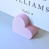 "Pink Heart Place Card Holders, Set of 10" - Place Card Holders in pink by Corduroy Effect