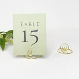 "Gold Wire Spiral Table Number Card Holder, Set of 5" - Place Card Holders in white by JV Country Creations