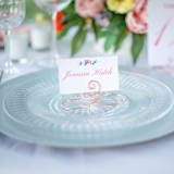 "Rose Gold Wire Infinity Table Number Card Holder, Set of 5" - Place Card Holders in white by JV Country Creations