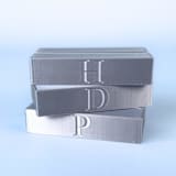 "Personalized Silver Color Rectangle Table Number Holders, Set of 5" - Place Card Holders in silver by Corduroy Effect