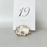 "Gold Leaf Oyster Shell Table Number Card Holder" - Place Card Holders in green by Anna Sibley