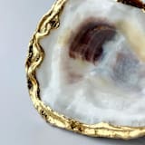 "Gold Leaf Oyster Shell Table Number Card Holder" - Place Card Holders in green by Anna Sibley