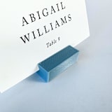 "Dusty Blue Rectangle Place Card Holder, Set of 25" - Place Card Holders in blue by Corduroy Effect