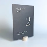 "Marble Pattern Circle Table Number Holder, Set of 5" - Place Card Holders in multicolor by Corduroy Effect